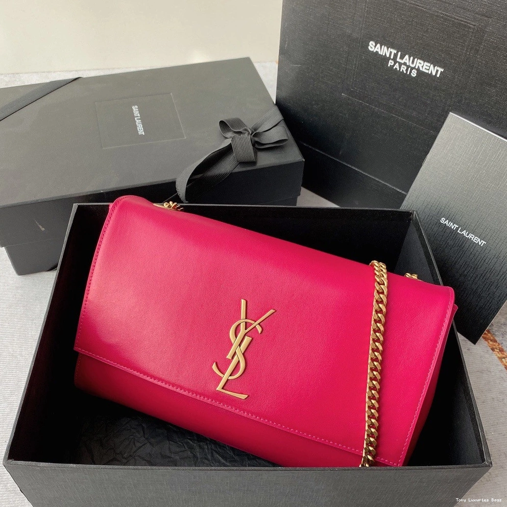 Tony Luxuries SMOOTH YSL REVERSIBLE MEDIUM KATE IN LEATHER SUEDE AND 0709